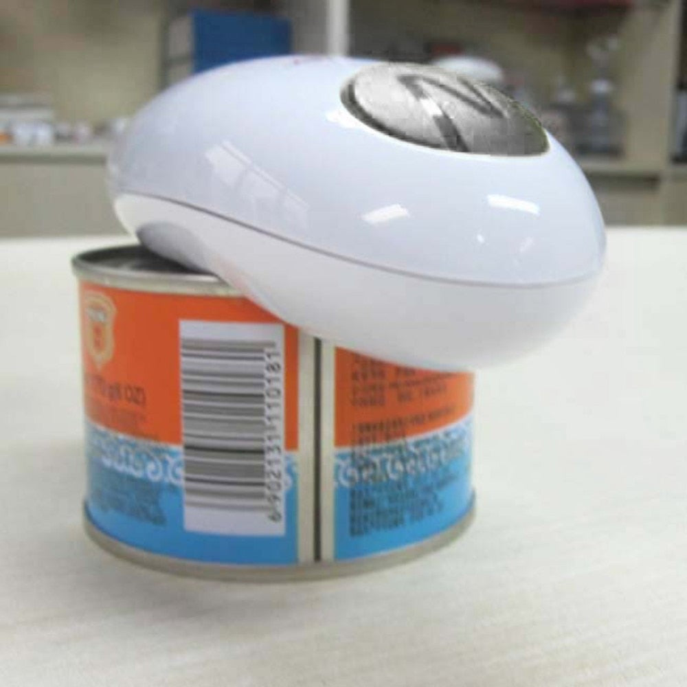 Electric can opener with free jar grip