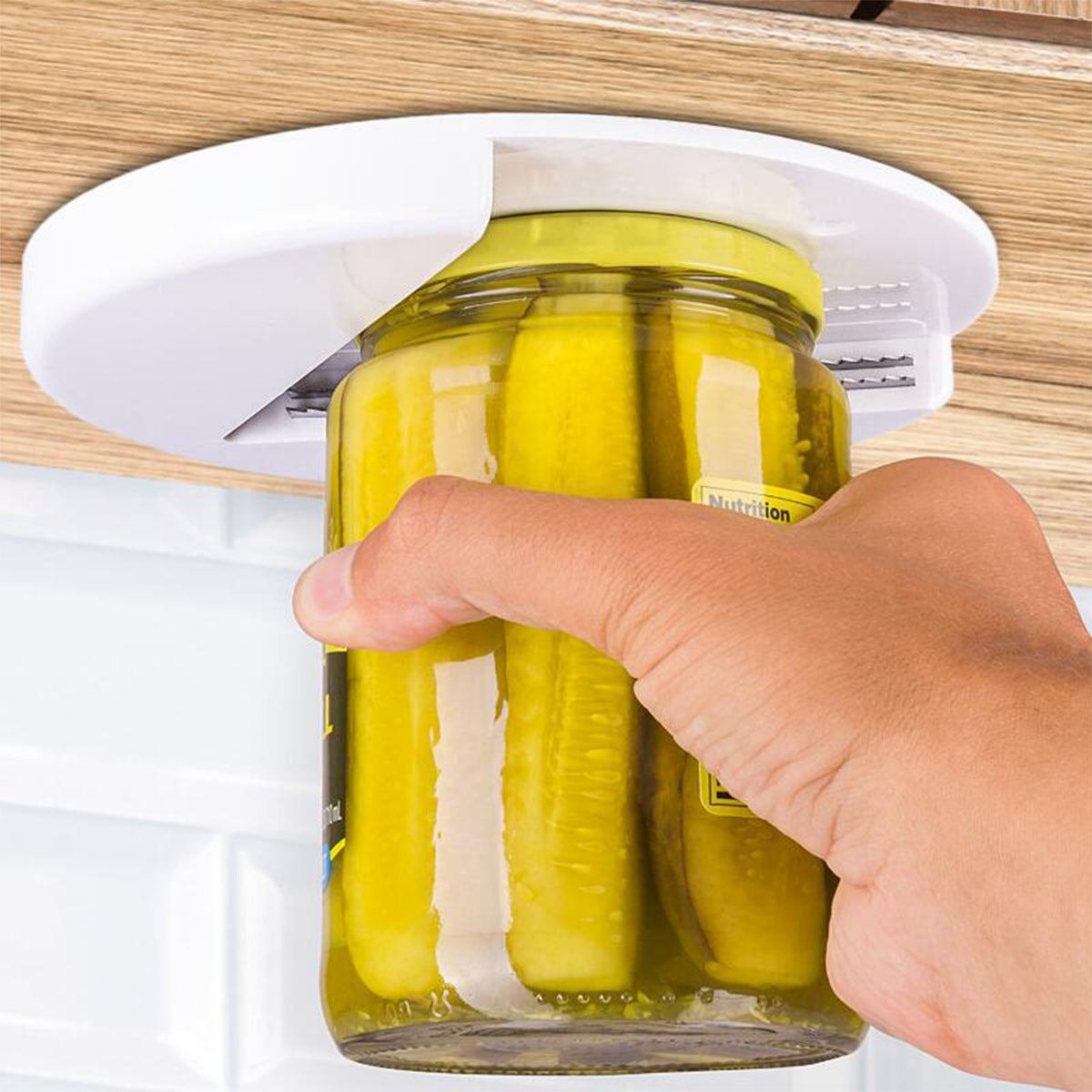 Under-Cabinet Jar Opener – Open Stubborn Lids Easily