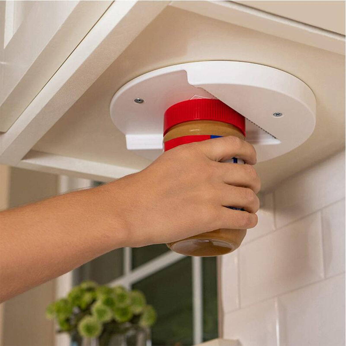 Under-Cabinet Jar Opener – Open Stubborn Lids Easily